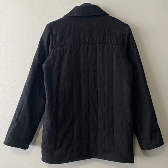 LINENIDstudio Ctom Made Black Quilted Linen Padded Jacket With Pockets - Picture 2 of 9